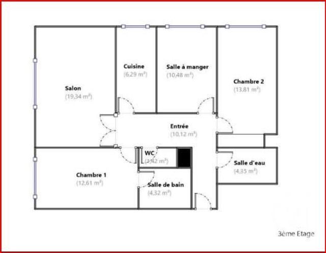 Appartement F4 à vendre - 4 pièces - 82.74 m2 - PARIS - 75012 - ILE-DE-FRANCE - Century 21 Nation