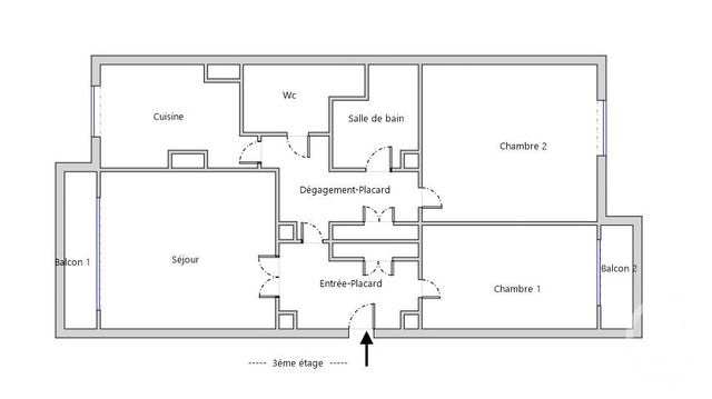 Appartement F3 à vendre - 3 pièces - 80.08 m2 - PARIS - 75011 - ILE-DE-FRANCE - Century 21 Nation