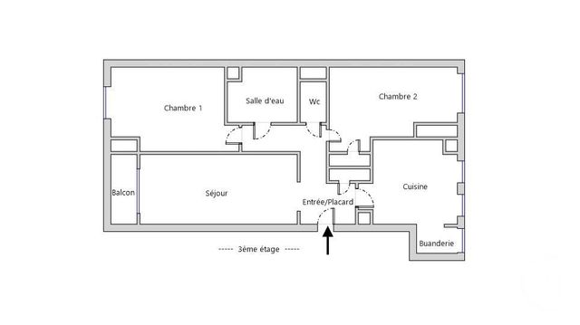 Appartement F3 à vendre - 3 pièces - 54.82 m2 - PARIS - 75020 - ILE-DE-FRANCE - Century 21 Nation