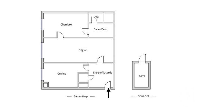 Appartement F2 à vendre - 2 pièces - 48.42 m2 - PARIS - 75020 - ILE-DE-FRANCE - Century 21 Nation