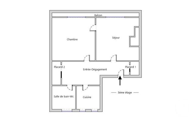 Appartement F2 à vendre - 2 pièces - 45.0 m2 - PARIS - 75020 - ILE-DE-FRANCE - Century 21 Nation