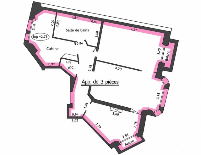 Appartement F3 à vendre - 3 pièces - 67.72 m2 - PARIS - 75020 - ILE-DE-FRANCE - Century 21 Nation